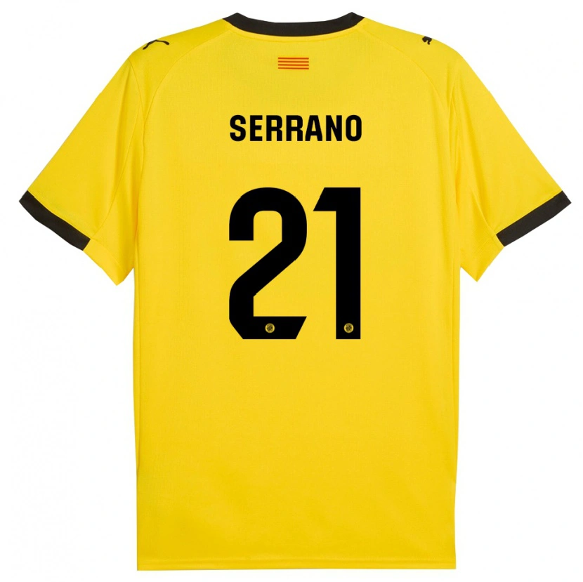 Danxen Hombre Camiseta Ot Serrano #21 Amarillo Negro 2ª Equipación 2025/26 La Camisa
