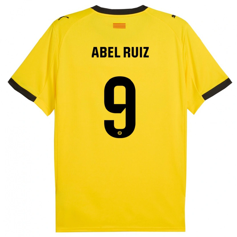 Danxen Hombre Camiseta Abel Ruiz #9 Amarillo Negro 2ª Equipación 2025/26 La Camisa