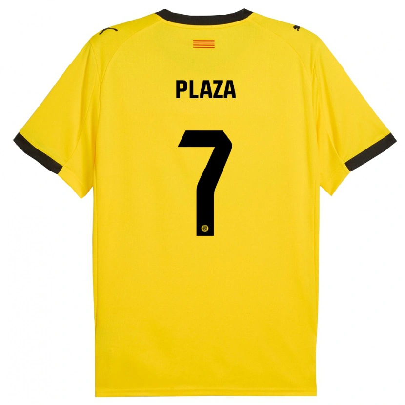 Danxen Hombre Camiseta Nacho Plaza #7 Amarillo Negro 2ª Equipación 2025/26 La Camisa