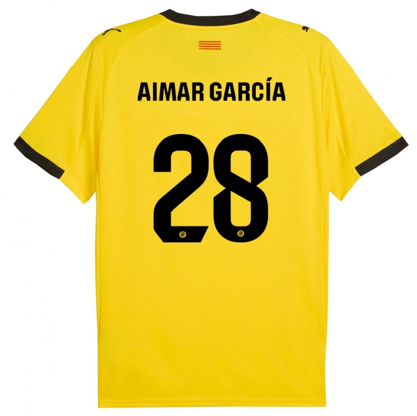 Danxen Hombre Camiseta Aimar García #28 Amarillo Negro 2ª Equipación 2025/26 La Camisa
