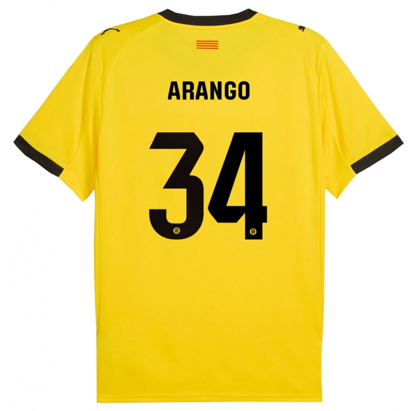 Danxen Hombre Camiseta Juan Arango #34 Amarillo Negro 2ª Equipación 2025/26 La Camisa