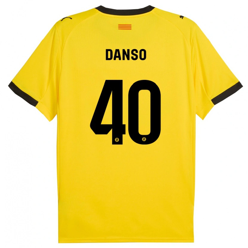 Danxen Hombre Camiseta Jordi Danso #40 Amarillo Negro 2ª Equipación 2025/26 La Camisa