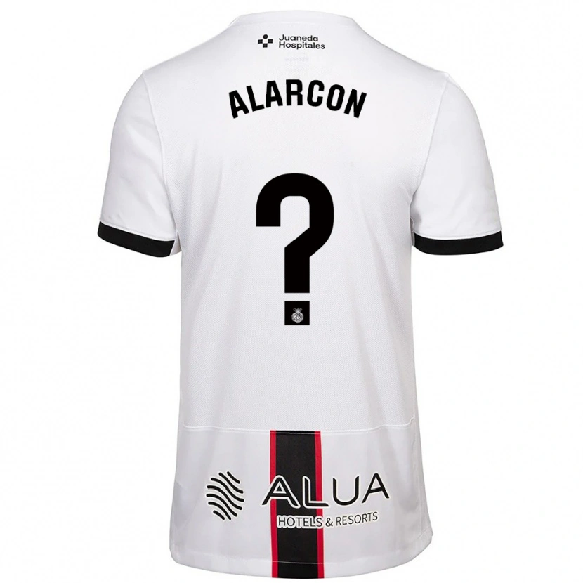 Danxen Hombre Camiseta Raúl Alarcón #0 Blanco Negro 2ª Equipación 2025/26 La Camisa