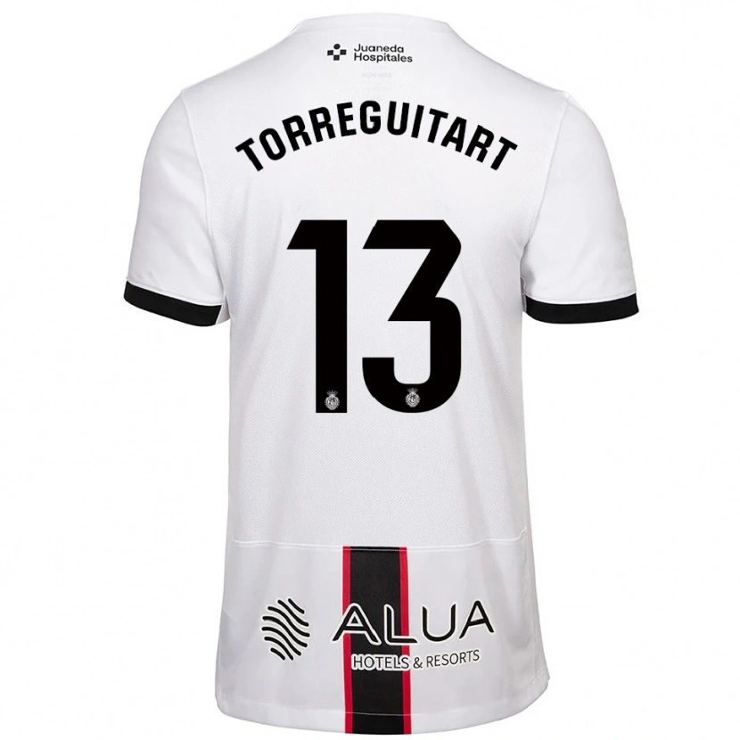 Danxen Hombre Camiseta Nil Torreguitart #13 Blanco Negro 2ª Equipación 2025/26 La Camisa