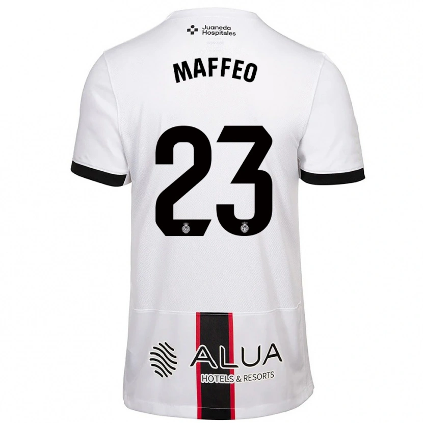 Danxen Hombre Camiseta Pablo Maffeo #23 Blanco Negro 2ª Equipación 2025/26 La Camisa