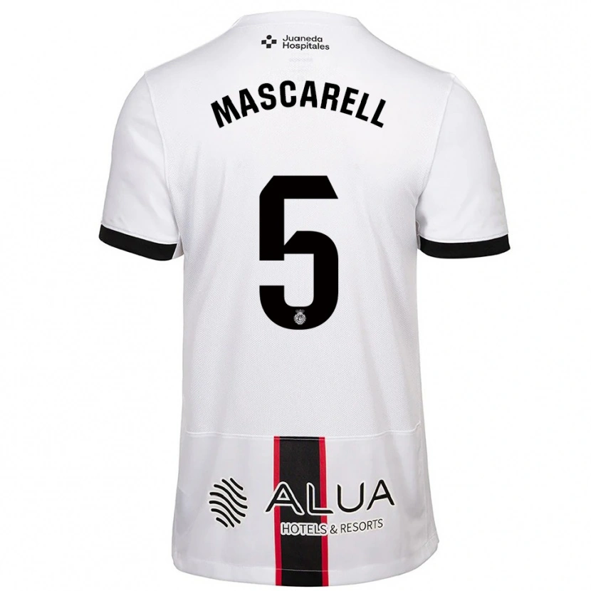 Danxen Hombre Camiseta Omar Mascarell #5 Blanco Negro 2ª Equipación 2025/26 La Camisa