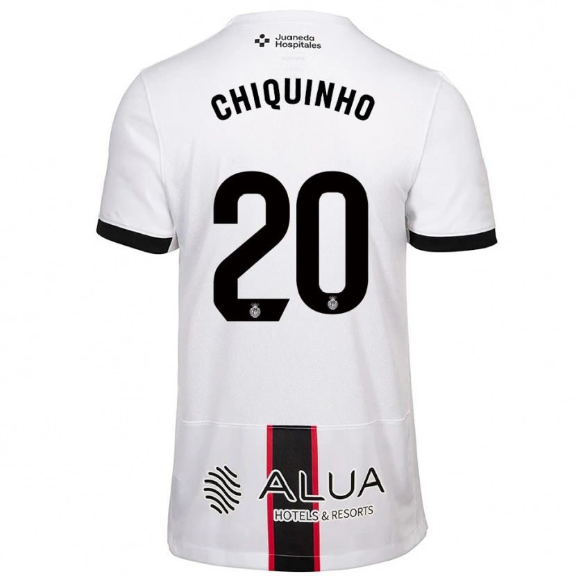 Danxen Hombre Camiseta Chiquinho #20 Blanco Negro 2ª Equipación 2025/26 La Camisa