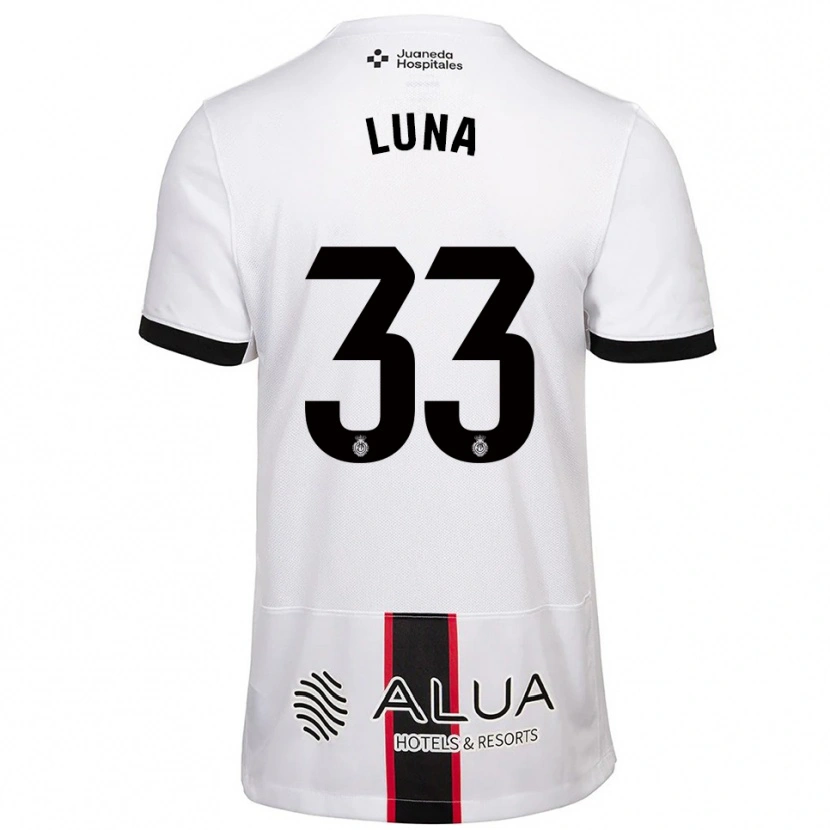 Danxen Hombre Camiseta Daniel Luna #33 Blanco Negro 2ª Equipación 2025/26 La Camisa