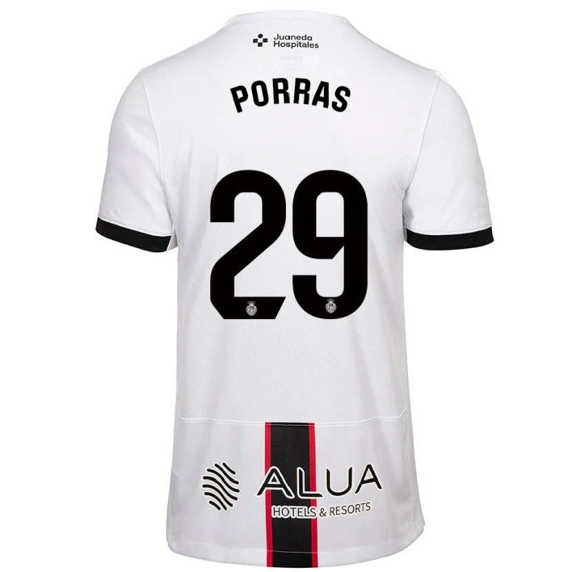 Danxen Hombre Camiseta Jordi Porras #29 Blanco Negro 2ª Equipación 2025/26 La Camisa