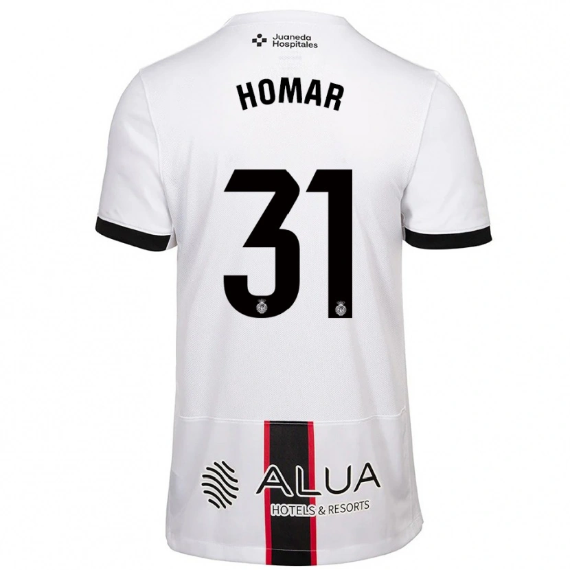 Danxen Hombre Camiseta Gaspar Homar #31 Blanco Negro 2ª Equipación 2025/26 La Camisa