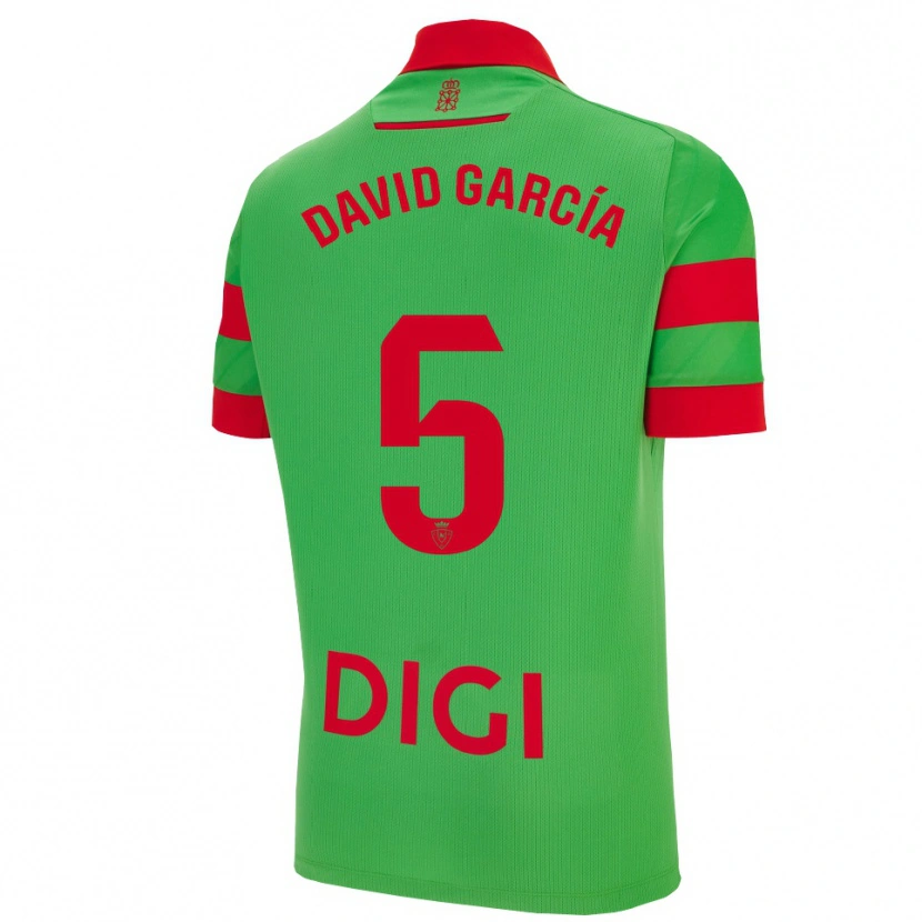 Danxen Hombre Camiseta David García #5 Verde Rojo 2ª Equipación 2025/26 La Camisa
