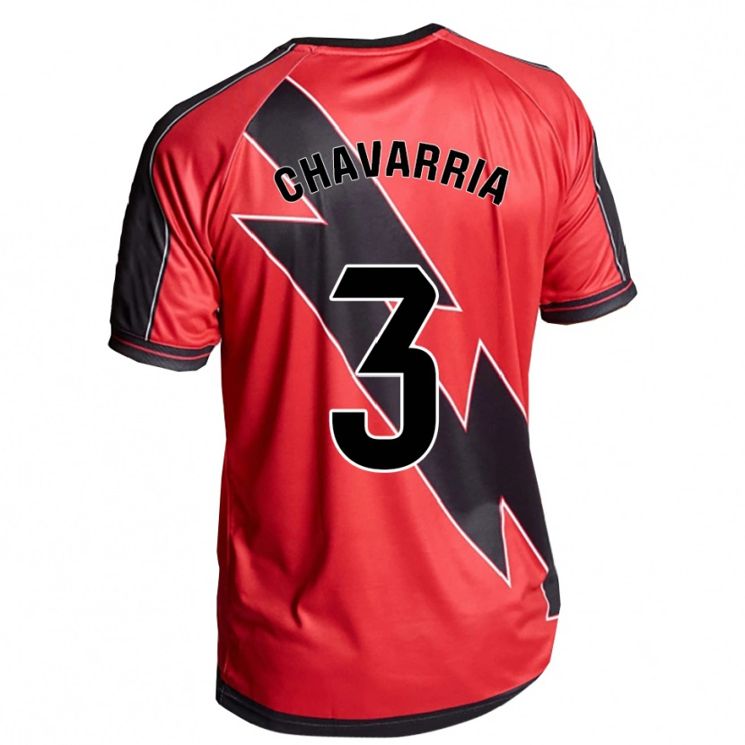 Danxen Hombre Camiseta Pep Chavarría #3 Rojo Negro 2ª Equipación 2025/26 La Camisa