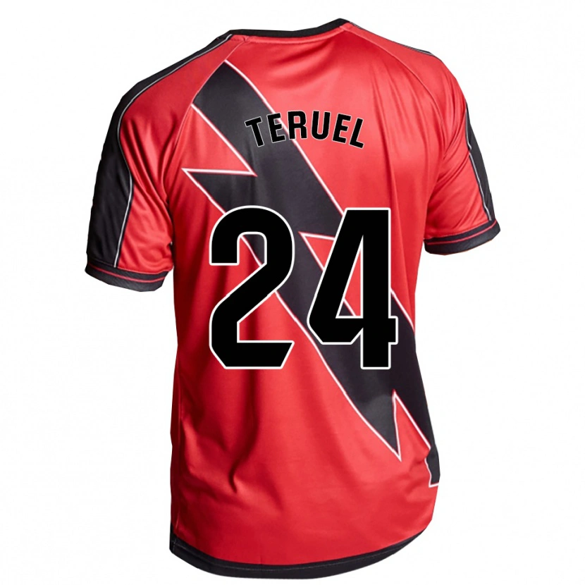 Danxen Hombre Camiseta Laura Teruel Montero #24 Rojo Negro 2ª Equipación 2025/26 La Camisa