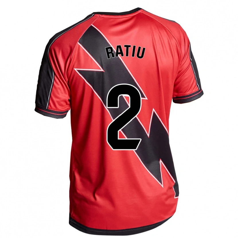 Danxen Hombre Camiseta Andrei Rațiu #2 Rojo Negro 2ª Equipación 2025/26 La Camisa
