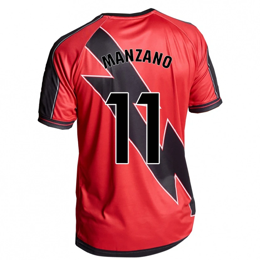 Danxen Hombre Camiseta Sergio Manzano #11 Rojo Negro 2ª Equipación 2025/26 La Camisa