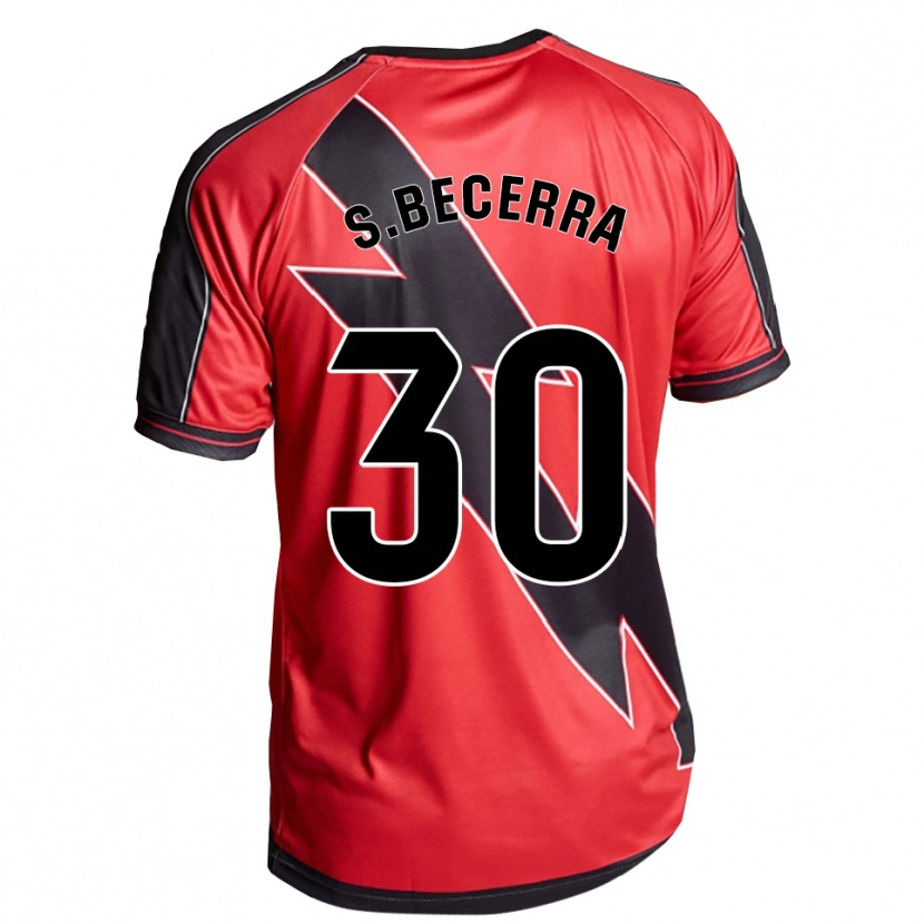 Danxen Hombre Camiseta Samuel Becerra #30 Rojo Negro 2ª Equipación 2025/26 La Camisa