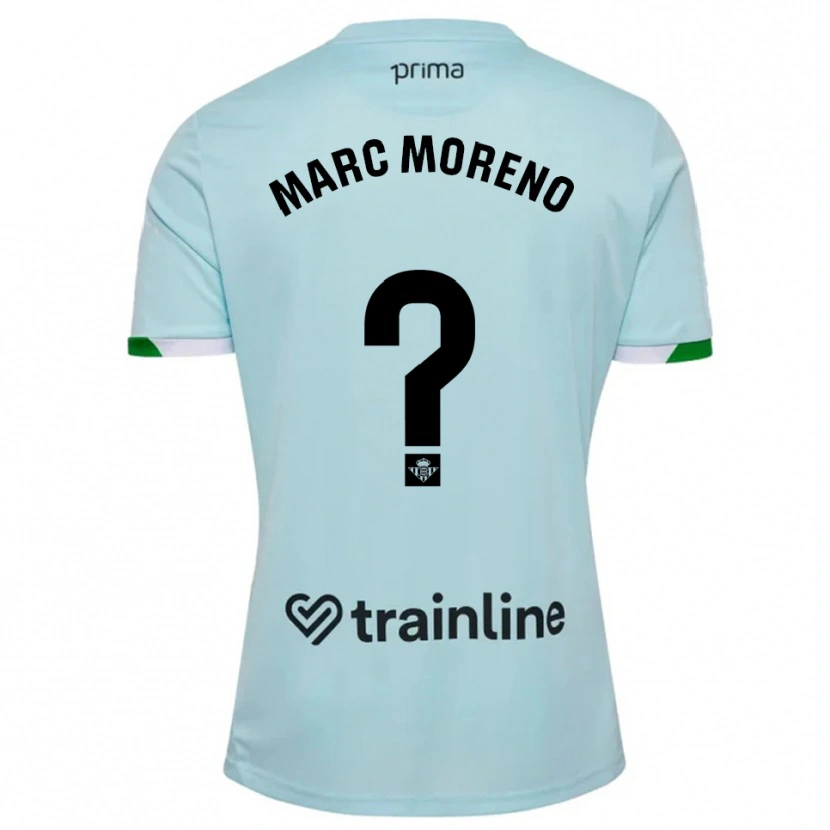 Danxen Hombre Camiseta Marc Moreno #0 Celeste Verde 2ª Equipación 2025/26 La Camisa