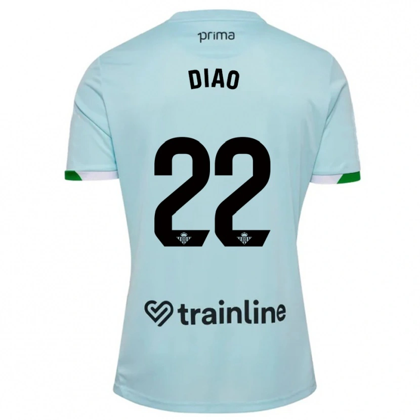 Danxen Hombre Camiseta Usse Diao #22 Celeste Verde 2ª Equipación 2025/26 La Camisa