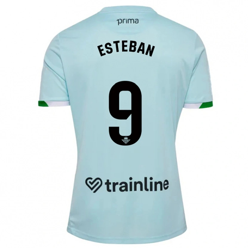Danxen Hombre Camiseta Paco Esteban #9 Celeste Verde 2ª Equipación 2025/26 La Camisa