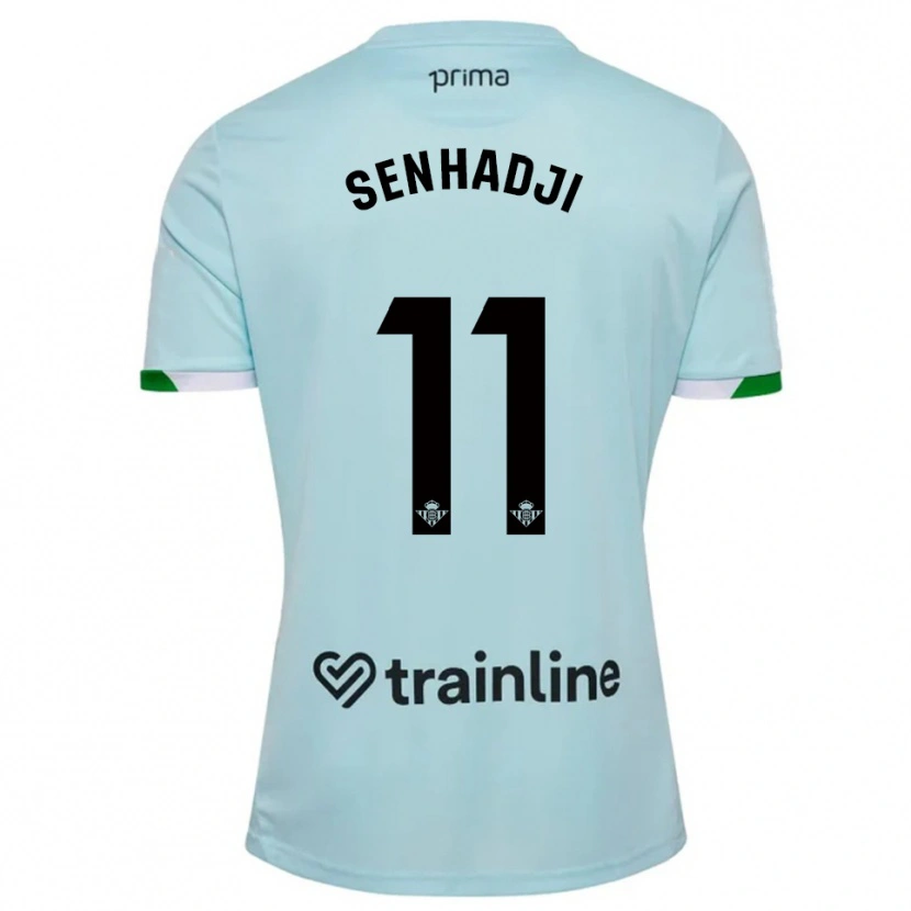 Danxen Hombre Camiseta Yanis Senhadji #11 Celeste Verde 2ª Equipación 2025/26 La Camisa