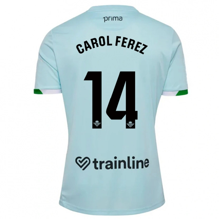 Danxen Hombre Camiseta Carolina Férez Méndez #14 Celeste Verde 2ª Equipación 2025/26 La Camisa
