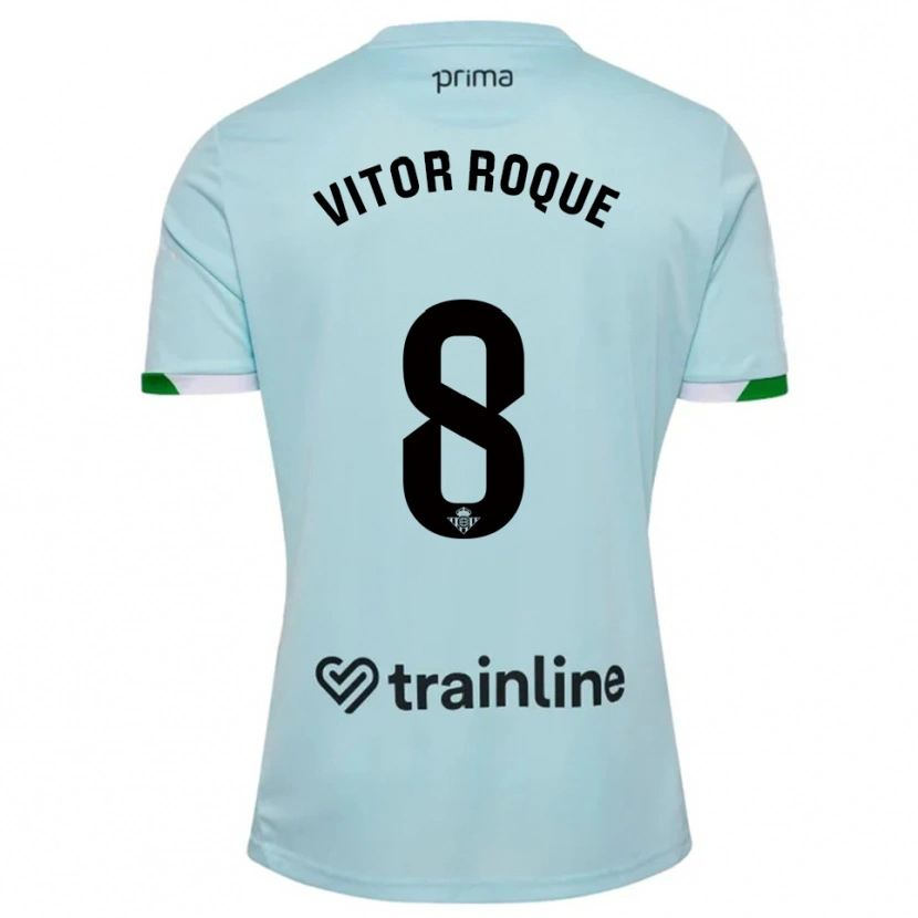 Danxen Hombre Camiseta Vitor Roque #8 Celeste Verde 2ª Equipación 2025/26 La Camisa