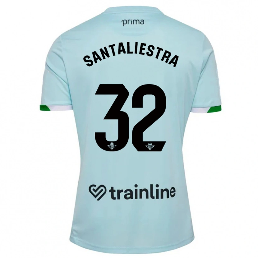 Danxen Hombre Camiseta Carla Santaliestra #32 Celeste Verde 2ª Equipación 2025/26 La Camisa