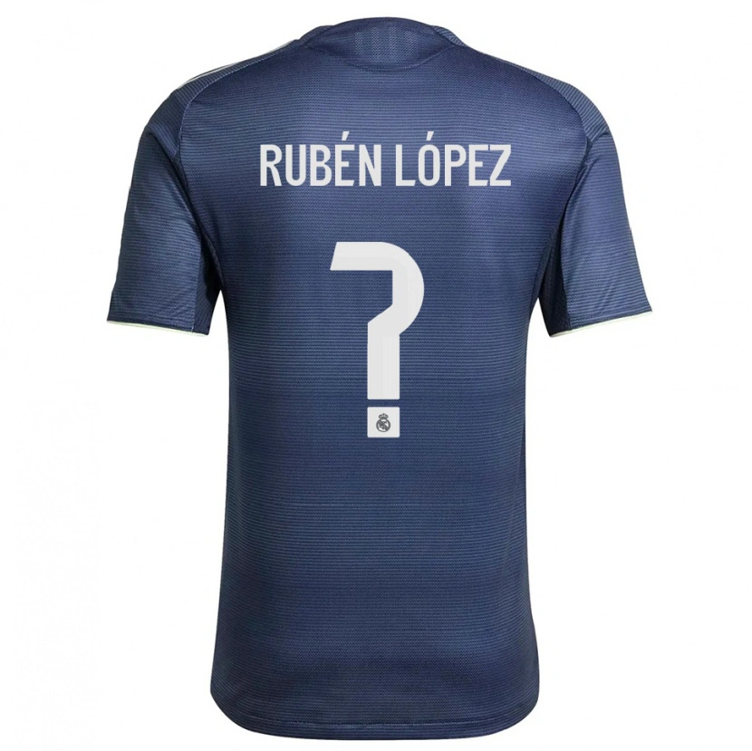 Danxen Hombre Camiseta Rubén López #0 Azul Marino Plata 2ª Equipación 2025/26 La Camisa