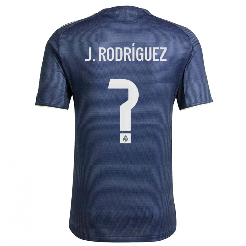 Danxen Hombre Camiseta Juan Rodríguez #0 Azul Marino Plata 2ª Equipación 2025/26 La Camisa