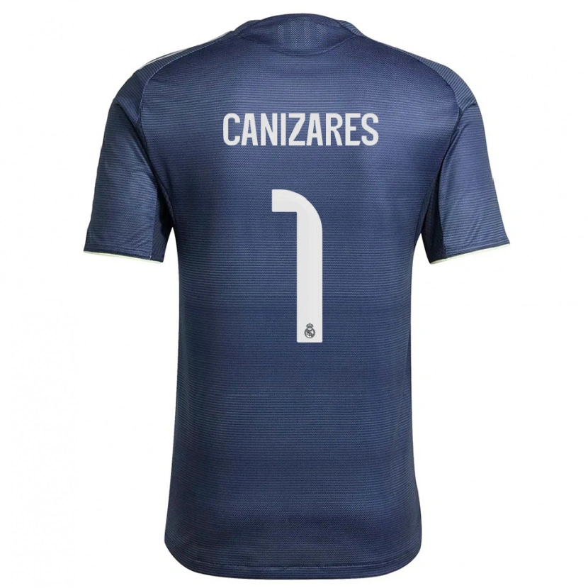 Danxen Hombre Camiseta Lucas Canizares #1 Azul Marino Plata 2ª Equipación 2025/26 La Camisa