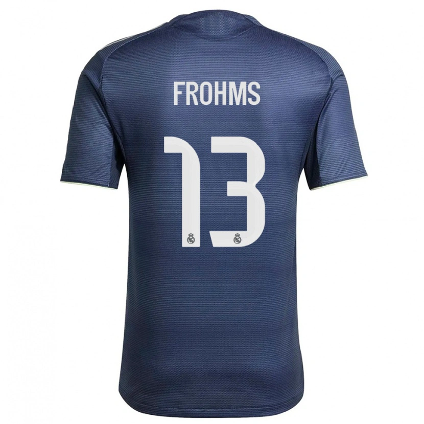 Danxen Hombre Camiseta Merle Frohms #13 Azul Marino Plata 2ª Equipación 2025/26 La Camisa