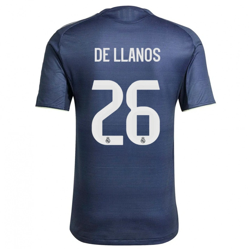 Danxen Hombre Camiseta Hugo De Llanos #26 Azul Marino Plata 2ª Equipación 2025/26 La Camisa