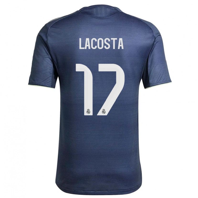 Danxen Hombre Camiseta Diego Lacosta #17 Azul Marino Plata 2ª Equipación 2025/26 La Camisa