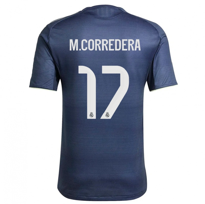 Danxen Hombre Camiseta Marta Corredera #17 Azul Marino Plata 2ª Equipación 2025/26 La Camisa