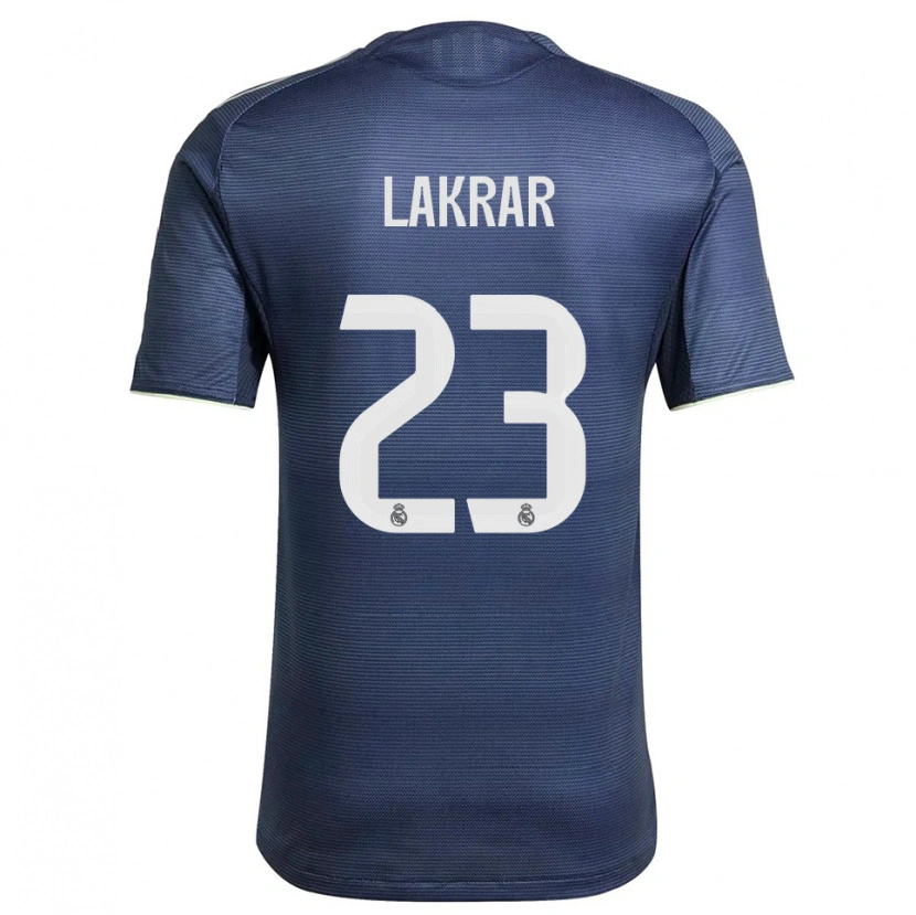 Danxen Hombre Camiseta Maëlle Lakrar #23 Azul Marino Plata 2ª Equipación 2025/26 La Camisa