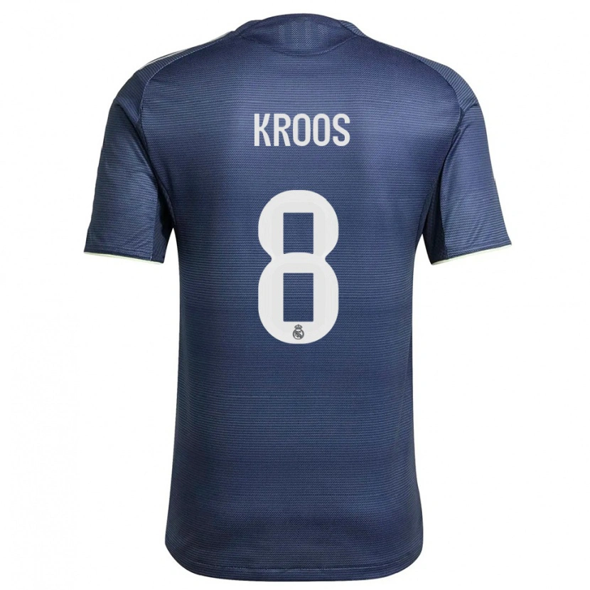 Danxen Hombre Camiseta Toni Kroos #8 Azul Marino Plata 2ª Equipación 2025/26 La Camisa
