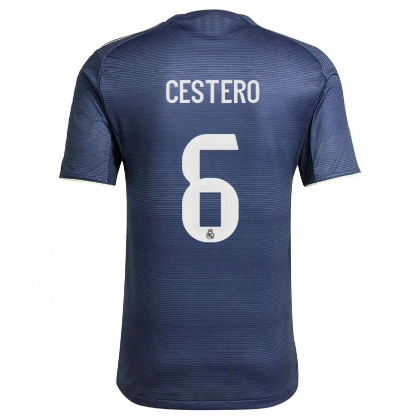 Danxen Hombre Camiseta Jorge Cestero #6 Azul Marino Plata 2ª Equipación 2025/26 La Camisa