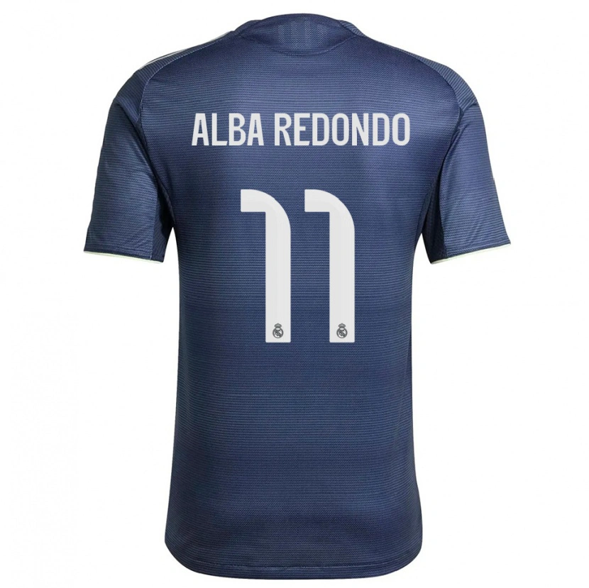 Danxen Hombre Camiseta Alba Redondo #11 Azul Marino Plata 2ª Equipación 2025/26 La Camisa