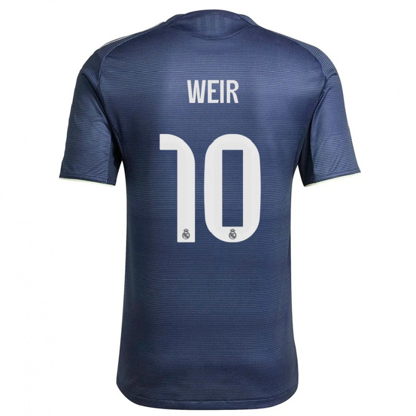 Danxen Hombre Camiseta Caroline Weir #10 Azul Marino Plata 2ª Equipación 2025/26 La Camisa