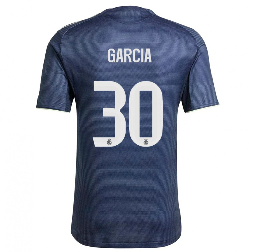 Danxen Hombre Camiseta Gonzalo García #30 Azul Marino Plata 2ª Equipación 2025/26 La Camisa