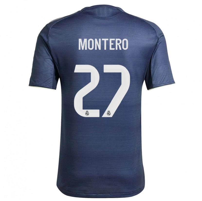 Danxen Hombre Camiseta Pablo Montero #27 Azul Marino Plata 2ª Equipación 2025/26 La Camisa