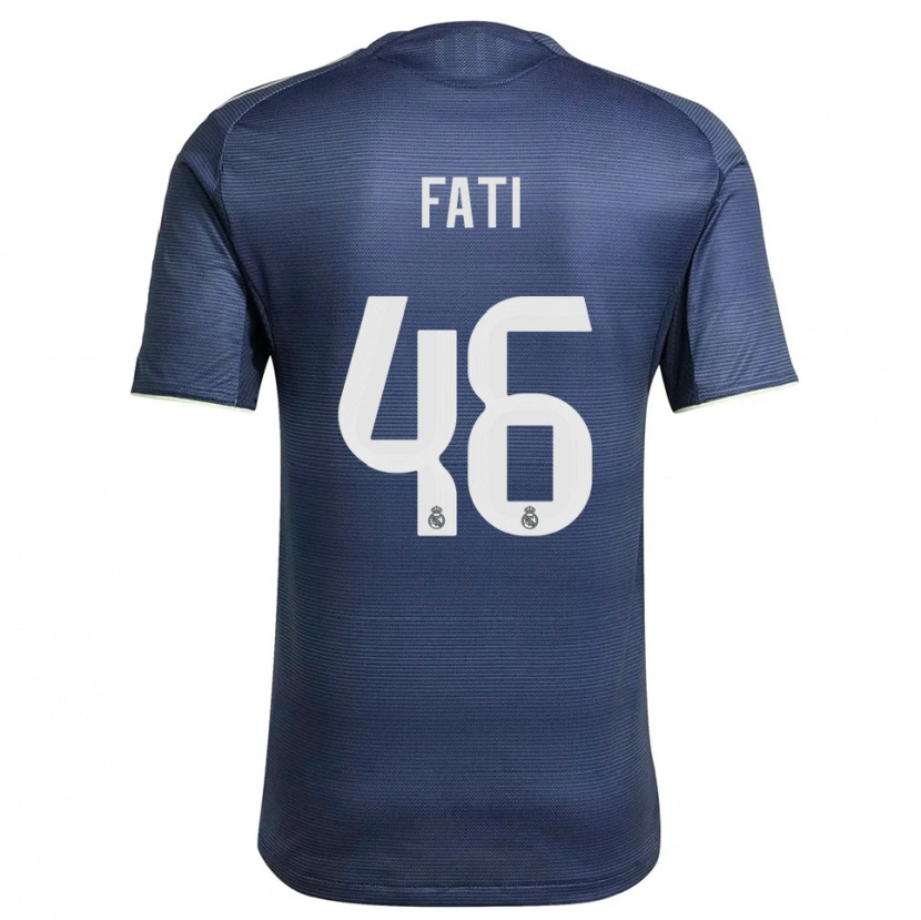 Danxen Hombre Camiseta Lamini Fati #46 Azul Marino Plata 2ª Equipación 2025/26 La Camisa