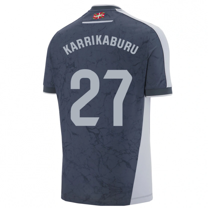 Danxen Hombre Camiseta Jon Karrikaburu #27 Azul Oscuro Blanco 2ª Equipación 2025/26 La Camisa