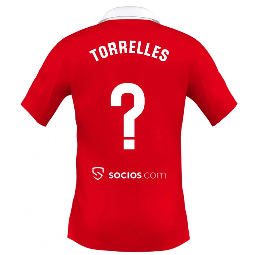 Danxen Hombre Camiseta Genís Torrelles #0 Rojo Blanco Gris 2ª Equipación 2025/26 La Camisa