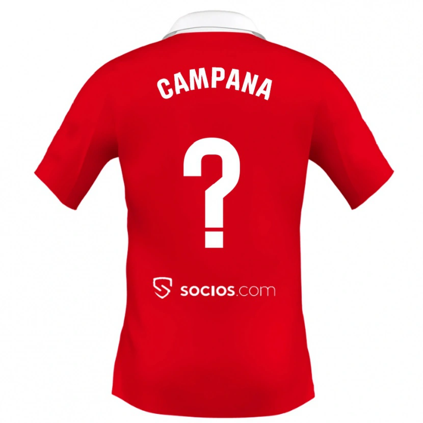Danxen Hombre Camiseta Massimo Campana #0 Rojo Blanco Gris 2ª Equipación 2025/26 La Camisa