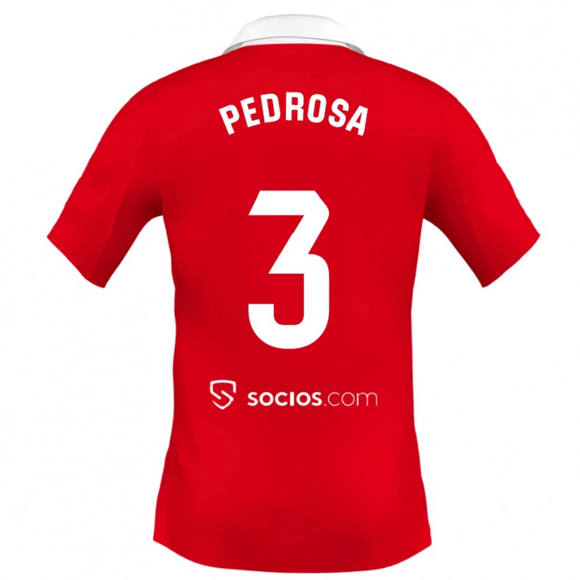 Danxen Hombre Camiseta Adrià Pedrosa #3 Rojo Blanco Gris 2ª Equipación 2025/26 La Camisa