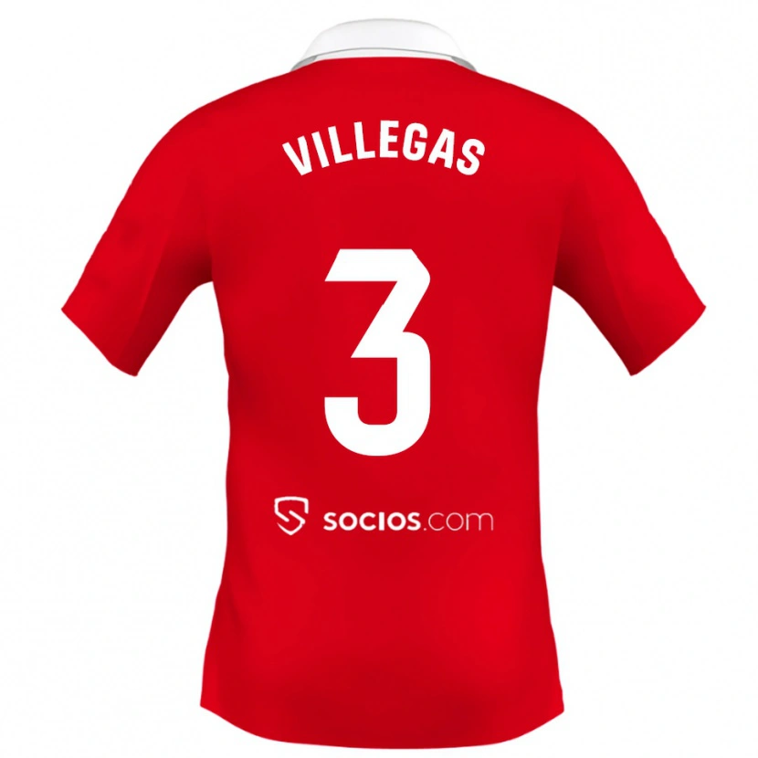 Danxen Hombre Camiseta Juancho Villegas #3 Rojo Blanco Gris 2ª Equipación 2025/26 La Camisa