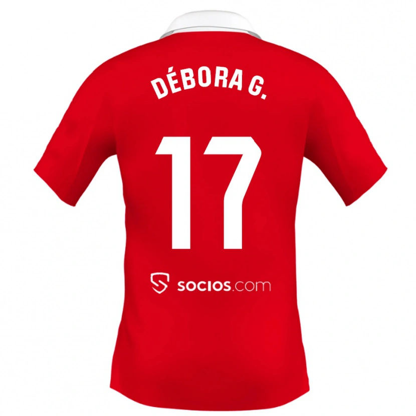 Danxen Hombre Camiseta Débora García Mateo #17 Rojo Blanco Gris 2ª Equipación 2025/26 La Camisa