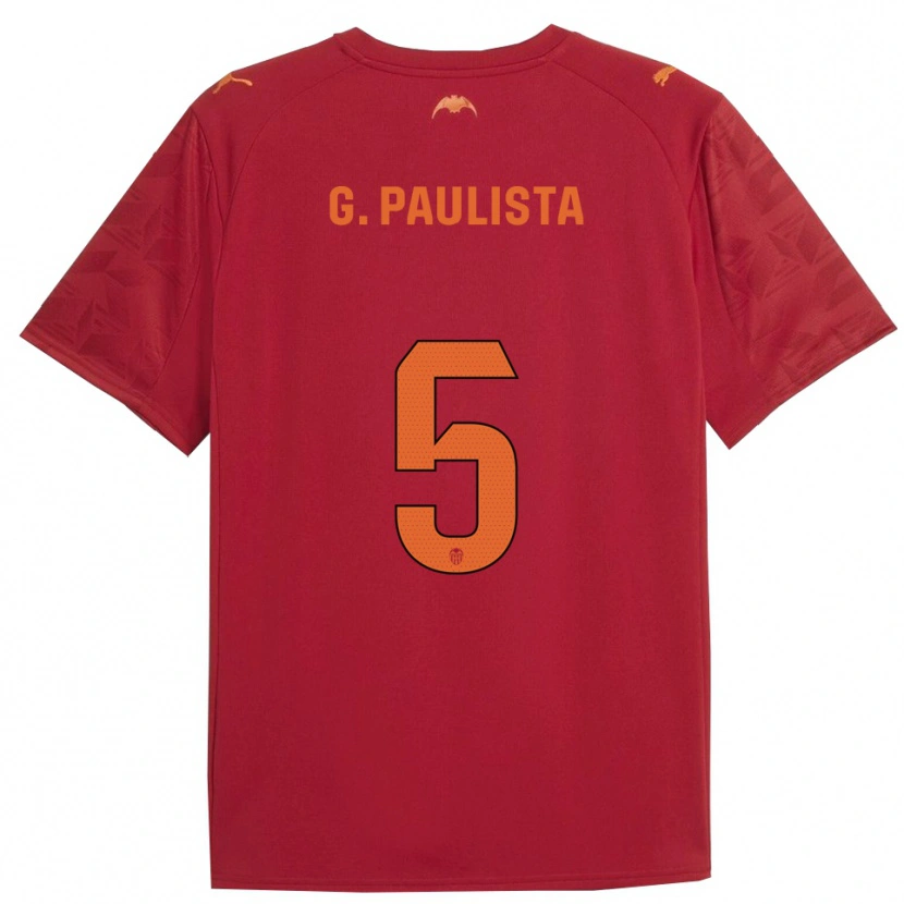 Danxen Hombre Camiseta Gabriel Paulista #5 Rojo Naranja 2ª Equipación 2025/26 La Camisa