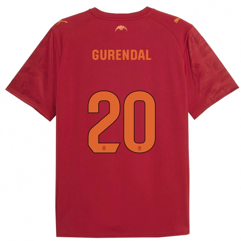 Danxen Hombre Camiseta Alexander Gurendal #20 Rojo Naranja 2ª Equipación 2025/26 La Camisa